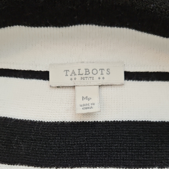 Talbots Black and White Striped Women's Sweater - Picture 4 of 5